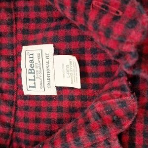 L.L. Bean Lg Black Red Buffalo Check Heavy Flannel Longsleeve Shirt Lumber Jack